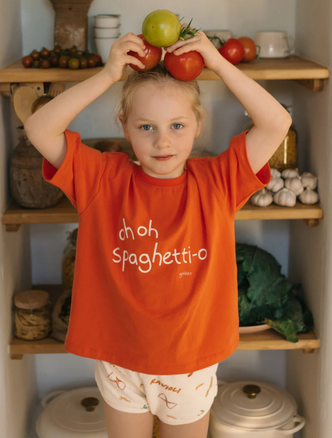 Spaghetti-O Mid Sleeve Tee - Tomato