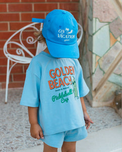 Golden Beach Mid Sleeve Tee - Palm Blue