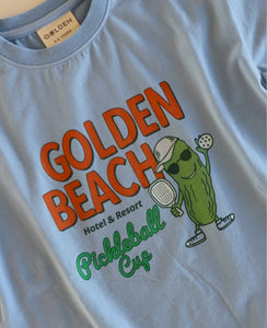 Golden Beach Mid Sleeve Tee - Palm Blue