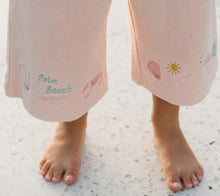 Load image into Gallery viewer, Palm Beach Wide Leg Pants Terry Towel Palm Flamingo Pink