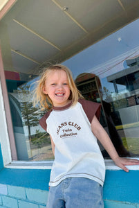 Retro Raglan Tank - Brown