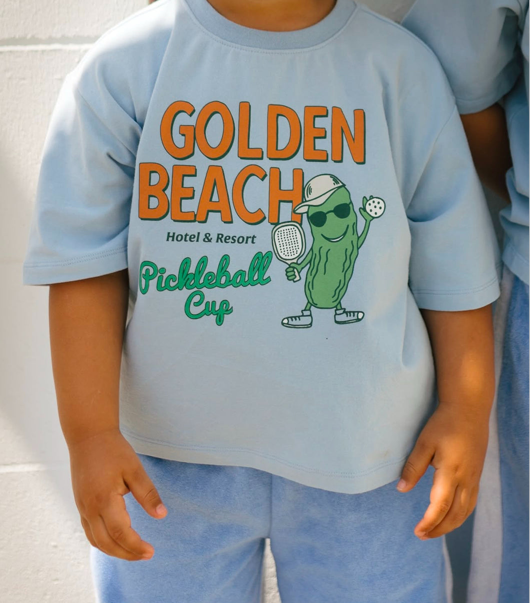 Golden Beach Mid Sleeve Tee - Palm Blue