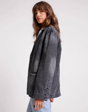 Load image into Gallery viewer, WORN BLACK DENIM BOYFRIEND BLAZER