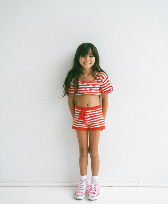 Crochet Stripes Set - Red