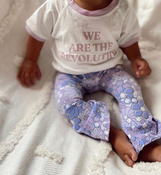 We Are The Revolution Tee - White/Lavender (Organic)